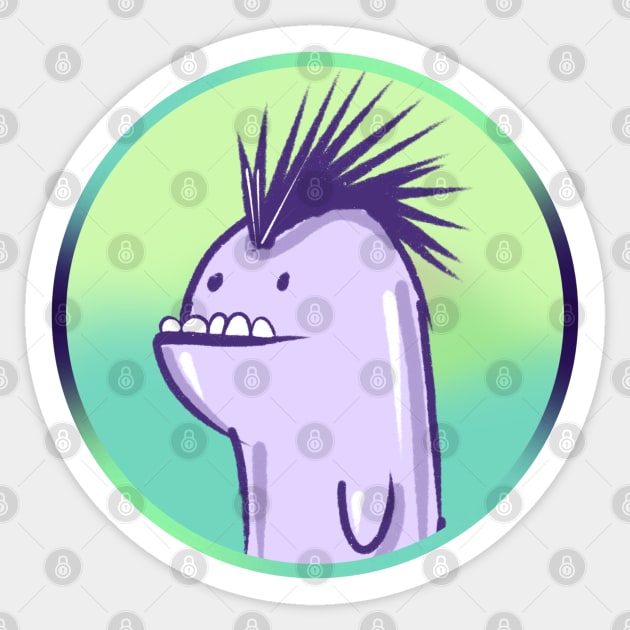 punk. funny monster with big teeth Sticker by barbasantara